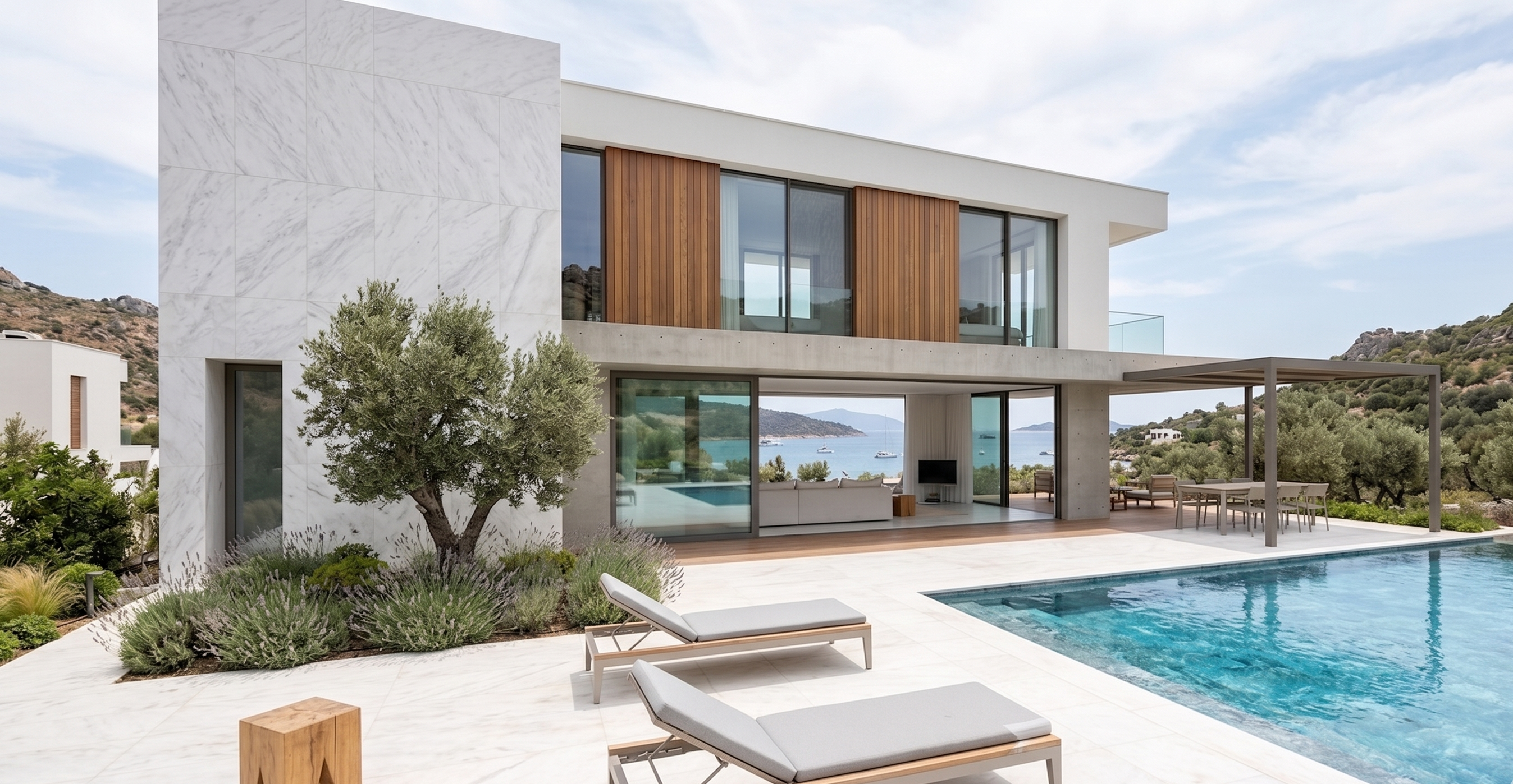 Muğla Beyazı dış mekan villa uygulaması