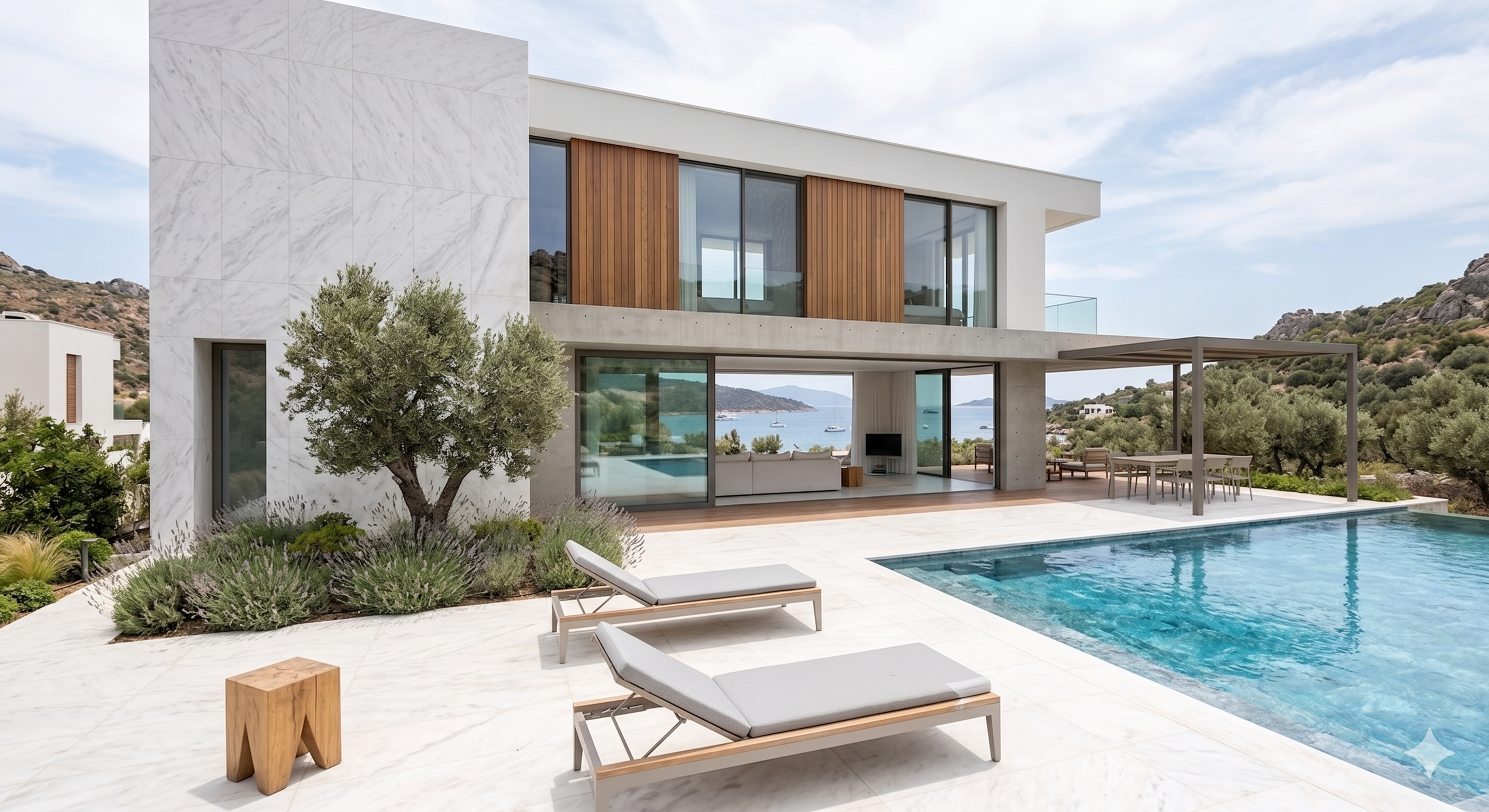 Muğla Beyazı dış mekan villa uygulaması